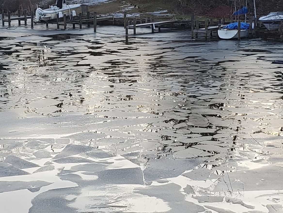 Frozen river background image.